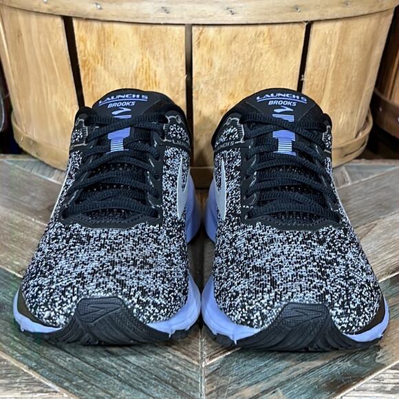Brooks Launch 5 Black Gray Knit Speckle Purple Running Shoes Womens Size 9.5 - Picture 4 of 13